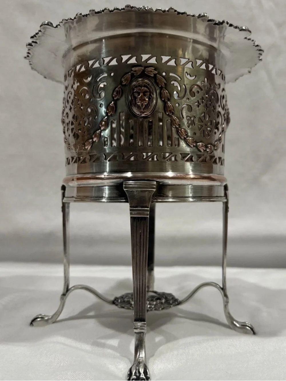 Antique Victorian Sheffield Silver Plate Wine Bottle Holder